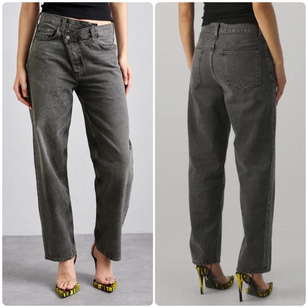 NEW Size 26 AGOLDE Criss-Cross Straight Leg Cotton Jean Synchronize Grey Wash - Picture 2 of 9